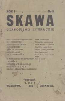 Skawa : czasopismo literackie. R.1, 1939, nr 2, styczeń-luty