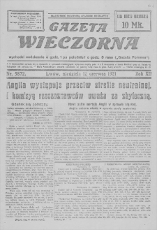 Gazeta Wieczorna. R. 12, 1921, nr 5872, 12 VI