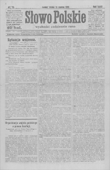 Słowo Polskie : wychodzi codziennie rano. R. 24, 1919, nr 70, 12 III