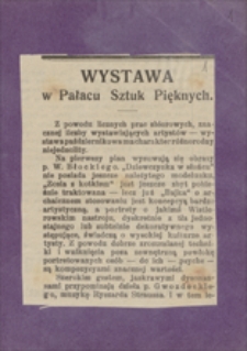 Twórczość Emila Zegadłowicza : Wystawa w Pałacu Sztuk Pięknych ; Wystawa wrześniowa w Pałacu Sztuk Pięknych ; Wystawa graficzna w Pałacu Sztuk Pięknych
