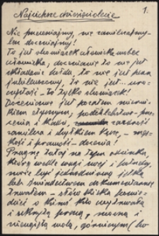 Twórczość Emila Zegadłowicza : Najcichsze dziesięciolecie, brulion artykułu