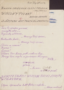 Twórczość Emila Zegadłowicza. Tematów chińskich część trzecia – Ince Tödwen – Wieczny poemat boskiego Litajpe a najpierw list Thufu do arcypoety