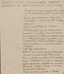 Twórczość Emila Zegadłowicza. Patetyczne rzeczenia Ralfa Moora w przeddzień odejścia