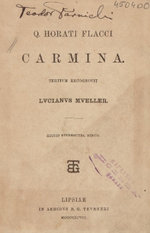 Q. Horati Flacci Carmina