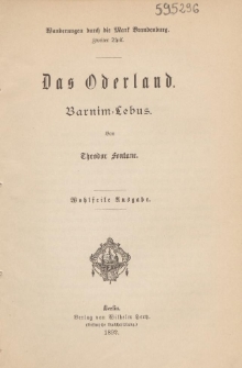 Das Oderland : Barnim-Lebus