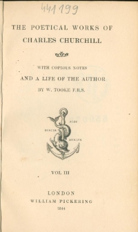 The poetical works of Charles Churchill. Vol. 3