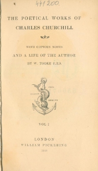 The poetical works of Charles Churchill. Vol. 1