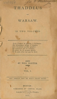 Thaddeus of Warsaw : in two volumes. Vol. 1