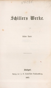 Schillers Werke. Bd. 1