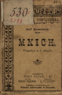 Mnich : tragedya w trzech aktach