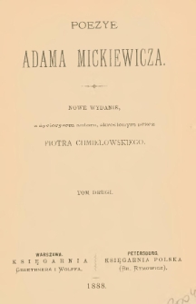 Poezye Adama Mickiewicza. T. 2
