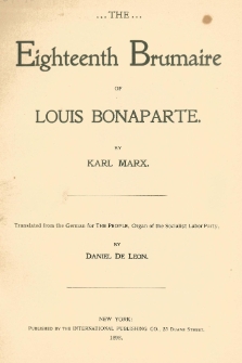 The eighteenth Brumaire of Louis Bonaparte