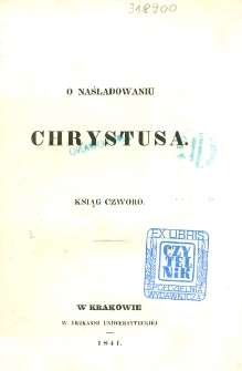 O naśladowaniu Chrystusa ksiąg czworo