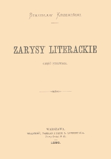 Zarysy literackie. Cz. 1