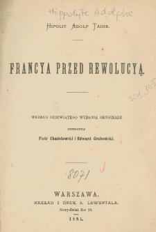 Francya przed rewolucyą