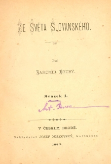 Ze svĕta slovanského. Sv.1