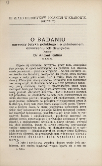 O badaniu narzeczy języka polskiego i o piśmiennem oznaczeniu ich dźwięków