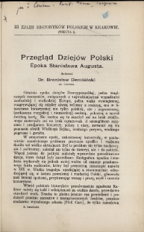 Przegląd dziejów Polski : epoka Stanisława Augusta