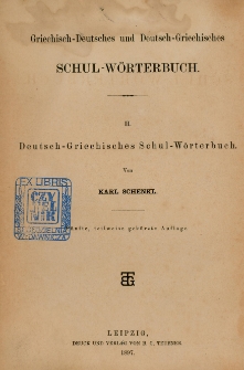 Deutsch-griechisches Schul-Wörterbuch