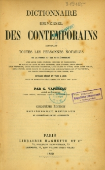 Dictionnaire universel des littératures : contenant toutes les personnes notables de la France et des pays étrangers [...]. [1]
