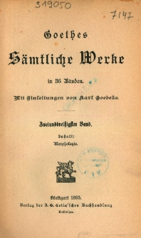 Goethes sämtliche Werke in 36 Bänden. Bd. 32, Morphologie