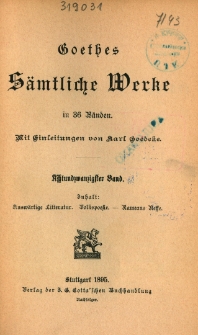 Goethes sämtliche Werke in 36 Bänden. Bd. 28