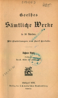 Goethes sämtliche Werke in 36 Bänden. Bd. 10