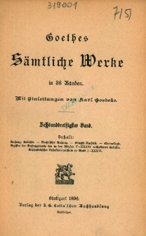 Goethes sämtliche Werke in 36 Bänden. Bd. 36