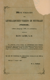 Hans Sachs. Bd. 19