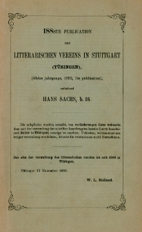 Hans Sachs. Bd. 18