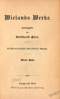 Wielands Werke. Bd. 4