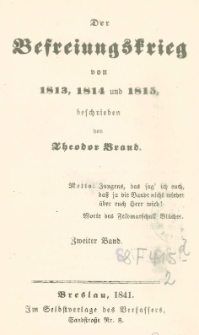 Der Befreiungskrieg von 1813, 1814 und 1815. Bd. 2