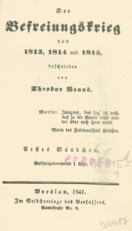 Der Befreiungskrieg von 1813, 1814 und 1815. Bd. 1