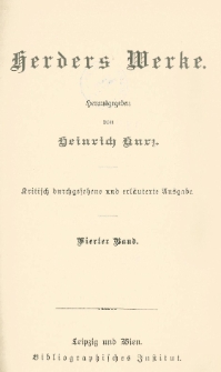 Herders Werke Bd. 4, [Briefe etc.]