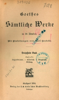 Goethes sämtliche Werke in 36 Bänden Bd. 13