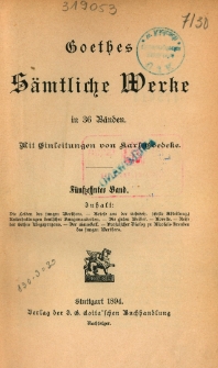 Goethes sämtliche Werke in 36 Bänden Bd. 15