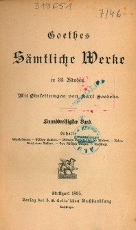 Goethes sämtliche Werke in 36 Bänden Bd. 31