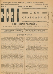 Echo Ziemi Opatowskiej : dwutygodnik niezależny, omawiający sprawy gospodarczo-społeczne i polityczne powiatu. 1932, nr 6