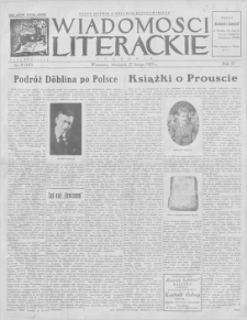 Wiadomości Literackie. R. 4, 1927, nr 9 (165), 27 II