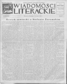 Wiadomości Literackie. R. 4, 1927, nr 36 (192), 4 IX