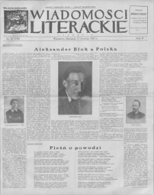 Wiadomości Literackie. R. 4, 1927, nr 37 (193), 11 IX