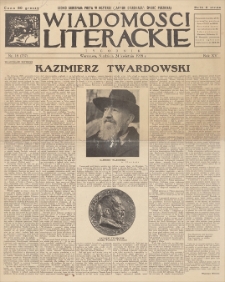 Wiadomości Literackie. R. 15, 1938, nr 18 (757), 24 IV